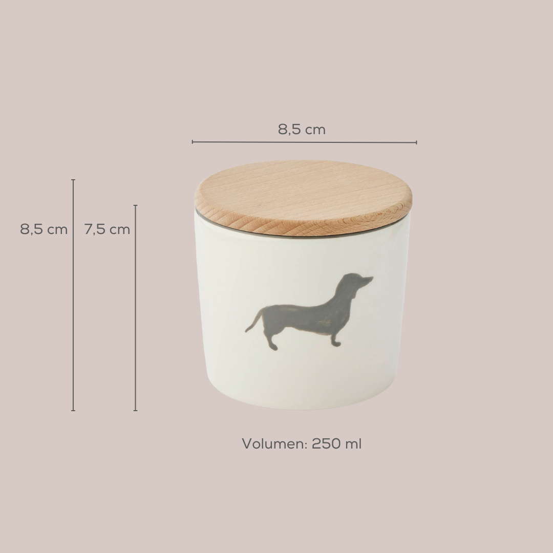 Gmundner x Leopold's Collection: Hand-painted ceramic cookie jar with dachshund motif