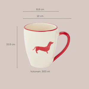 Gmundner x Leopold's Collection: Hand-painted ceramic mug with dachshund motif