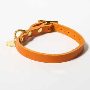 Hundehalsband Fettleder Orange-Gold / 26-32cm - von Leopold's kaufen bei leopolds-finest