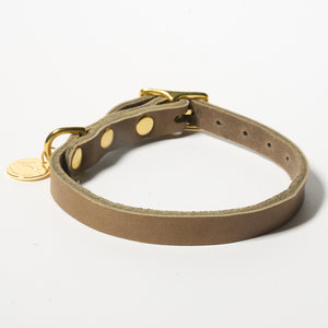 Hundehalsband Fettleder Taupe-Gold 22-28cm  - von Leopold's kaufen bei leopolds-finest