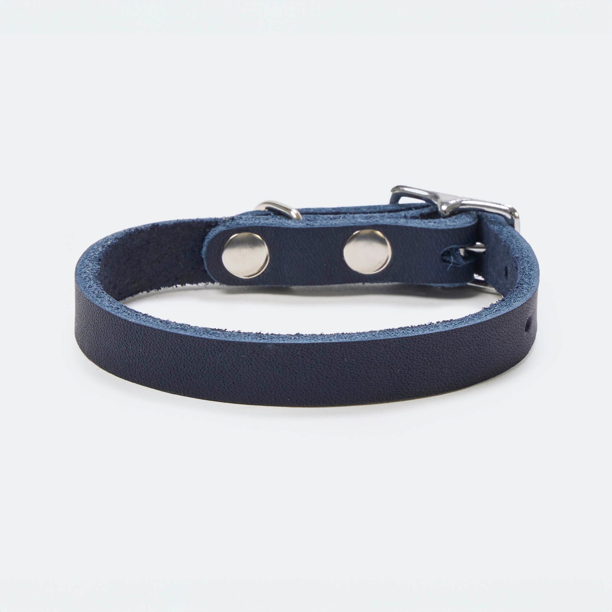 Hundehalsband Fettleder Navy-Silber 22-28cm  - von Leopold's kaufen bei leopolds-finest [navy-silber]