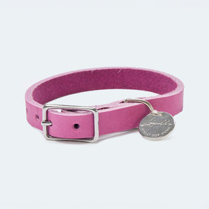 Hundehalsband Fettleder Malve-Silber / 22-28cm  - von Leopold's kaufen bei leopolds-finest