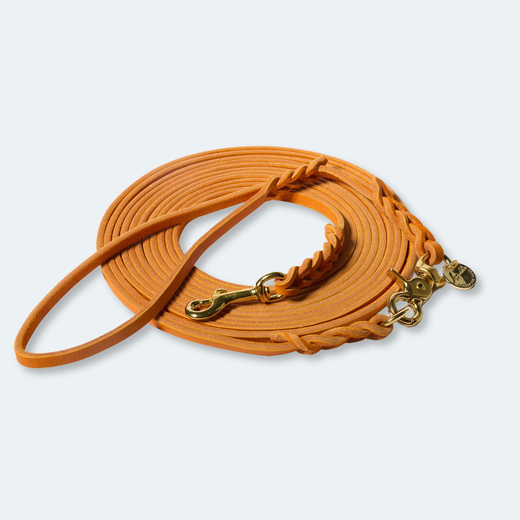 Schleppleine Fettleder Orange-Gold - von Leopold´s kaufen bei leopolds-finest [Orange-Gold]