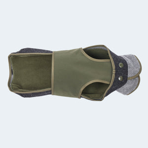 Loden coat with detachable fleece for dachshunds and small dogs