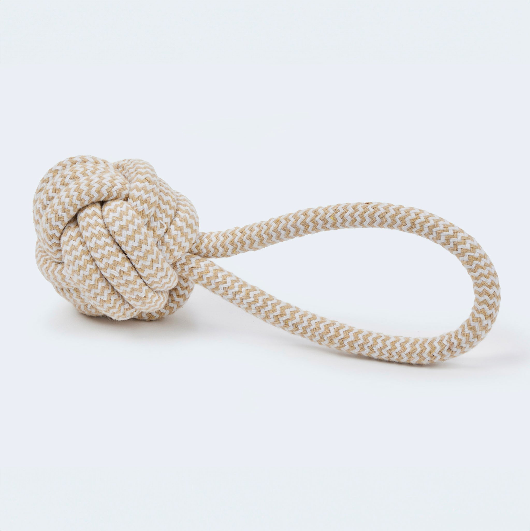 Toy for Dachshunds &amp; small dogs - braided throwing ball made of rope