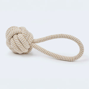 Toy for Dachshunds & small dogs - braided throwing ball made of rope