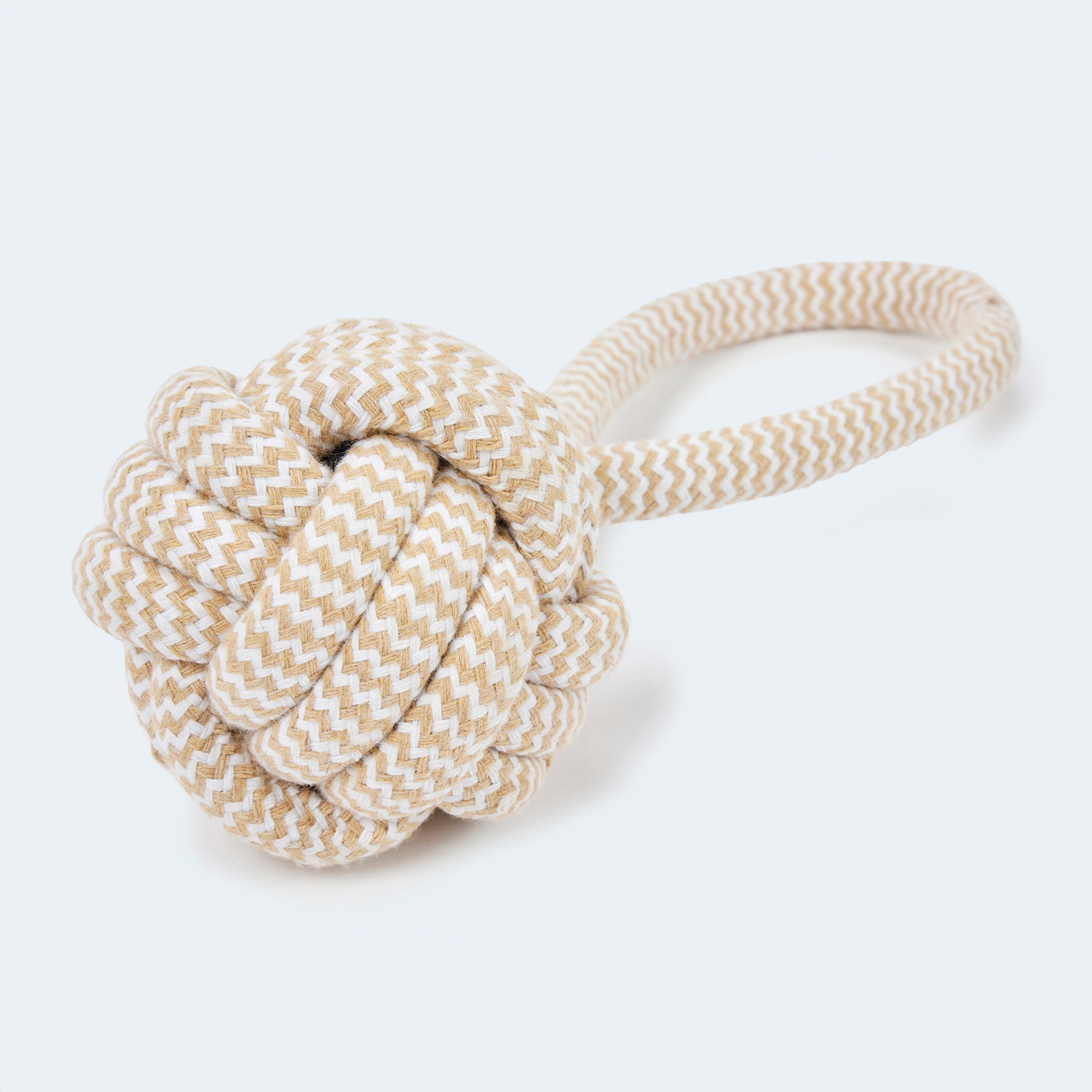 Toy for Dachshunds &amp; small dogs - braided throwing ball made of rope