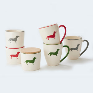 Gmundner x Leopold's Collection: Hand-painted ceramic mug with dachshund motif