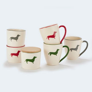 Gmundner x Leopold's Collection: Hand-painted ceramic mug with dachshund motif