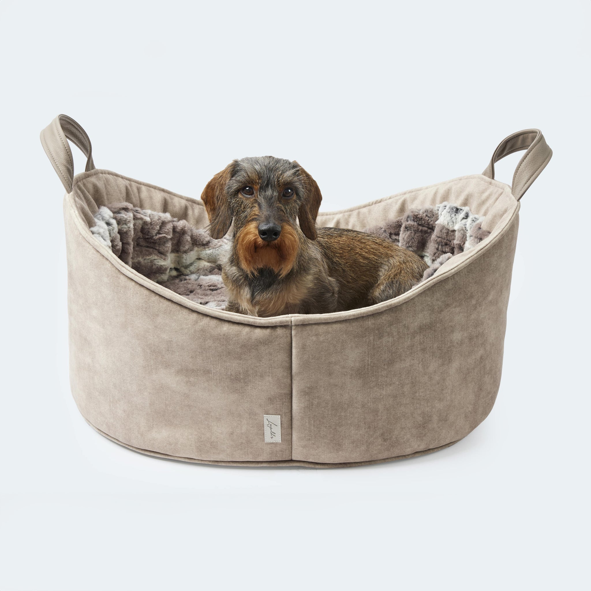 Orthopedic dog bed in lynx look