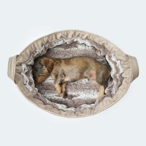 Orthopedic dog bed in lynx look