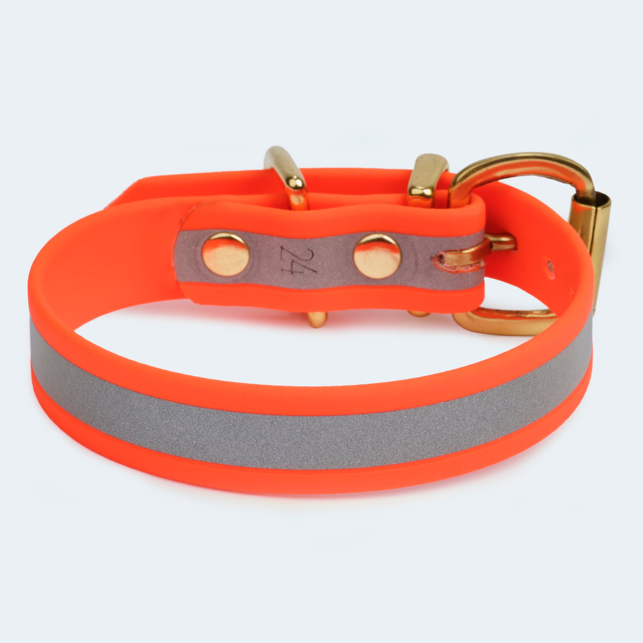 Hundehalsband Adventure in orange mit Reflexstreifen Rückseite [Orange]