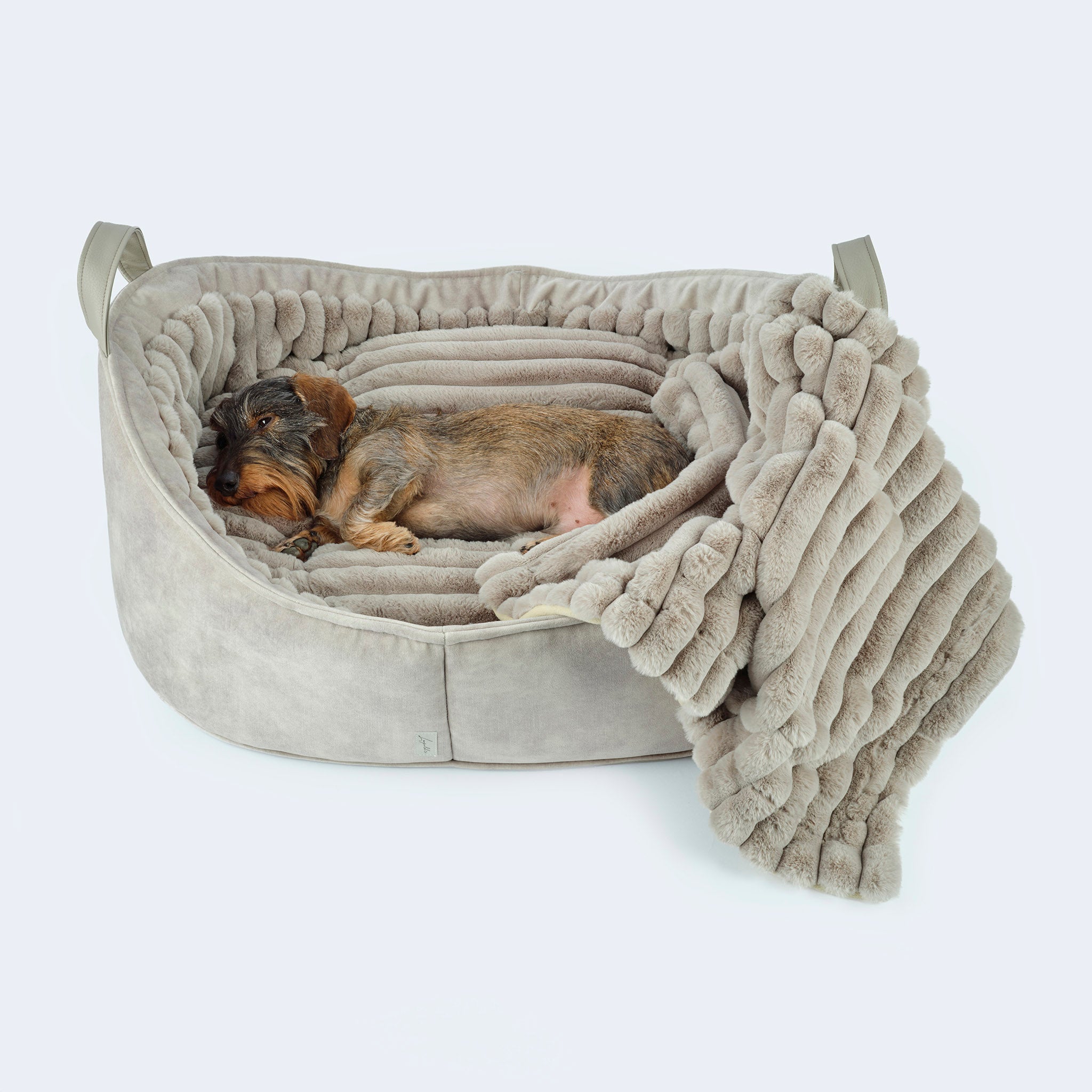 Hundedecke Webpelz Leopold's oyster/ beige