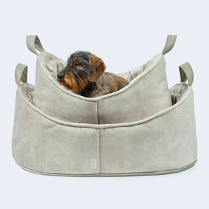 Dog bed for dachshunds and small dogs Velvet Oyster