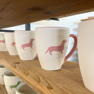 Gmundner x Leopold's Collection: Hand-painted ceramic mug with dachshund motif